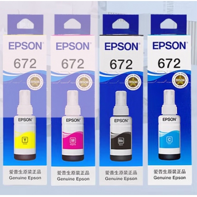 愛普生672墨水四色套裝   黑紅黃青